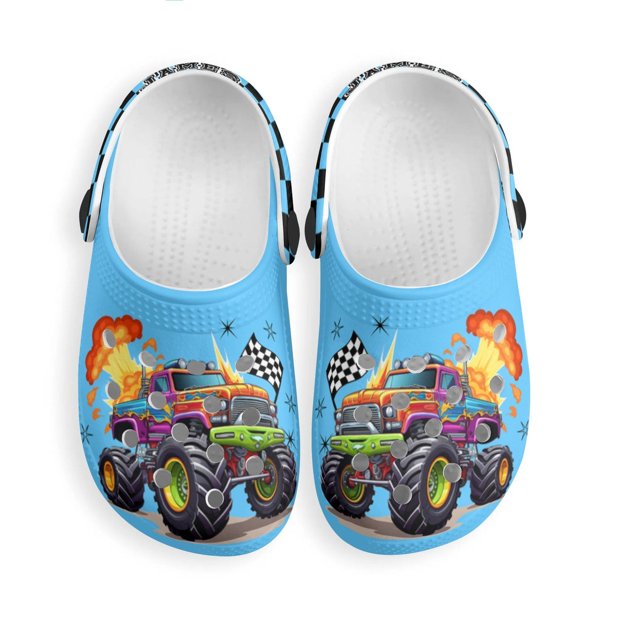 Custom Name Monster Truck Kid's Slippers/Sandals