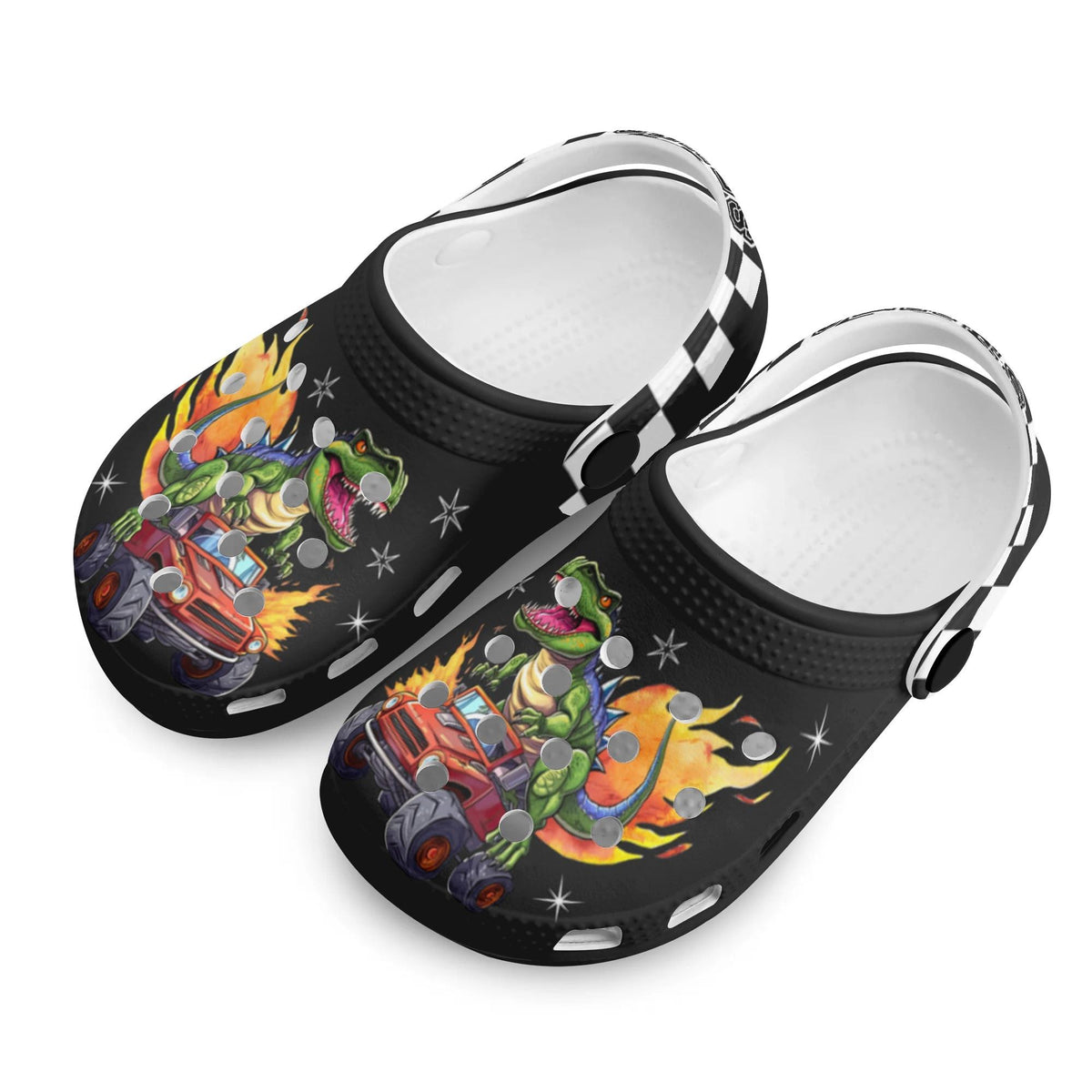 Custom Name Dinosaur Flame Kid's Slippers/Sandals