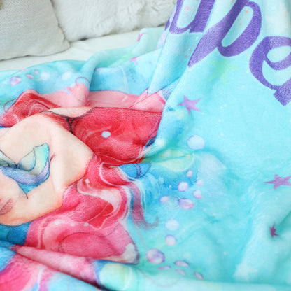 Personalized Cute Mermaid Girl Name Blanket - Gifts for Kids