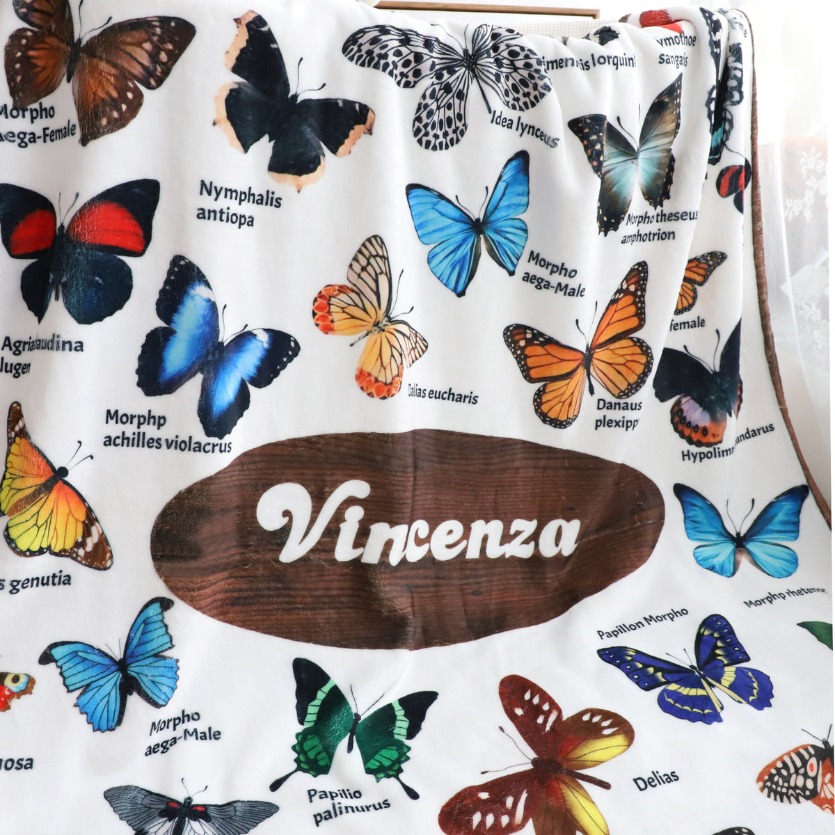 Personalized Butterfly Encyclopedia Name Blanket - Gift for Kids