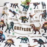 PersonalizedDinosaurs Themed Boy Name Blanket - Gift for Kids