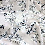 Personalized Line Bow Name Blanket - Gift for Kids