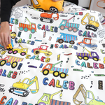 Personalized Cartoon Truck Coloring Blanket🎨- Gift For Kids