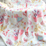 Personalized Princess Pink Name Blanket - Gift for Kids