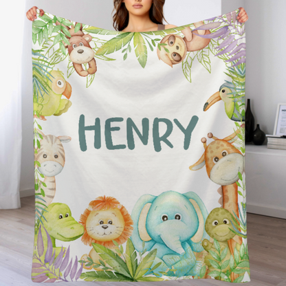 Personalized Wildlife Blankets - Gifts for Baby