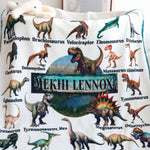 Personalized Custom Dinosaurs Collection Name Blankets - Gift for Kids