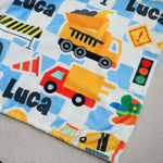 Personalized Transportation Truck Themed Name Blanket - Gift for Kids