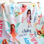 Personalized Butterfly Elf Name Blanket - Gift for Kids