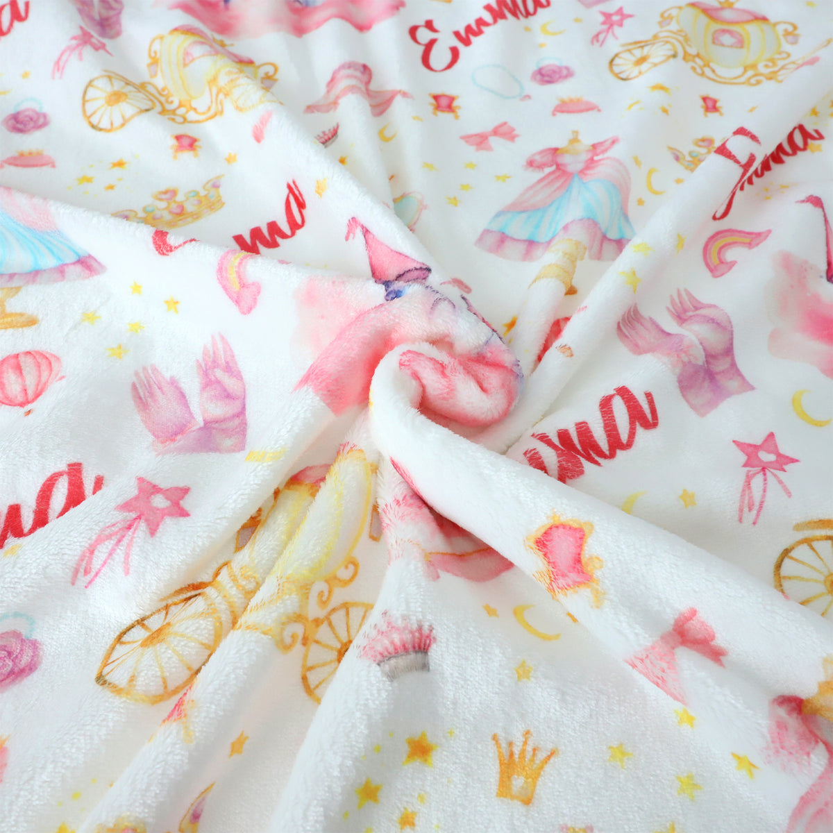 Personalized Princess Pink Name Blanket - Gift for Kids