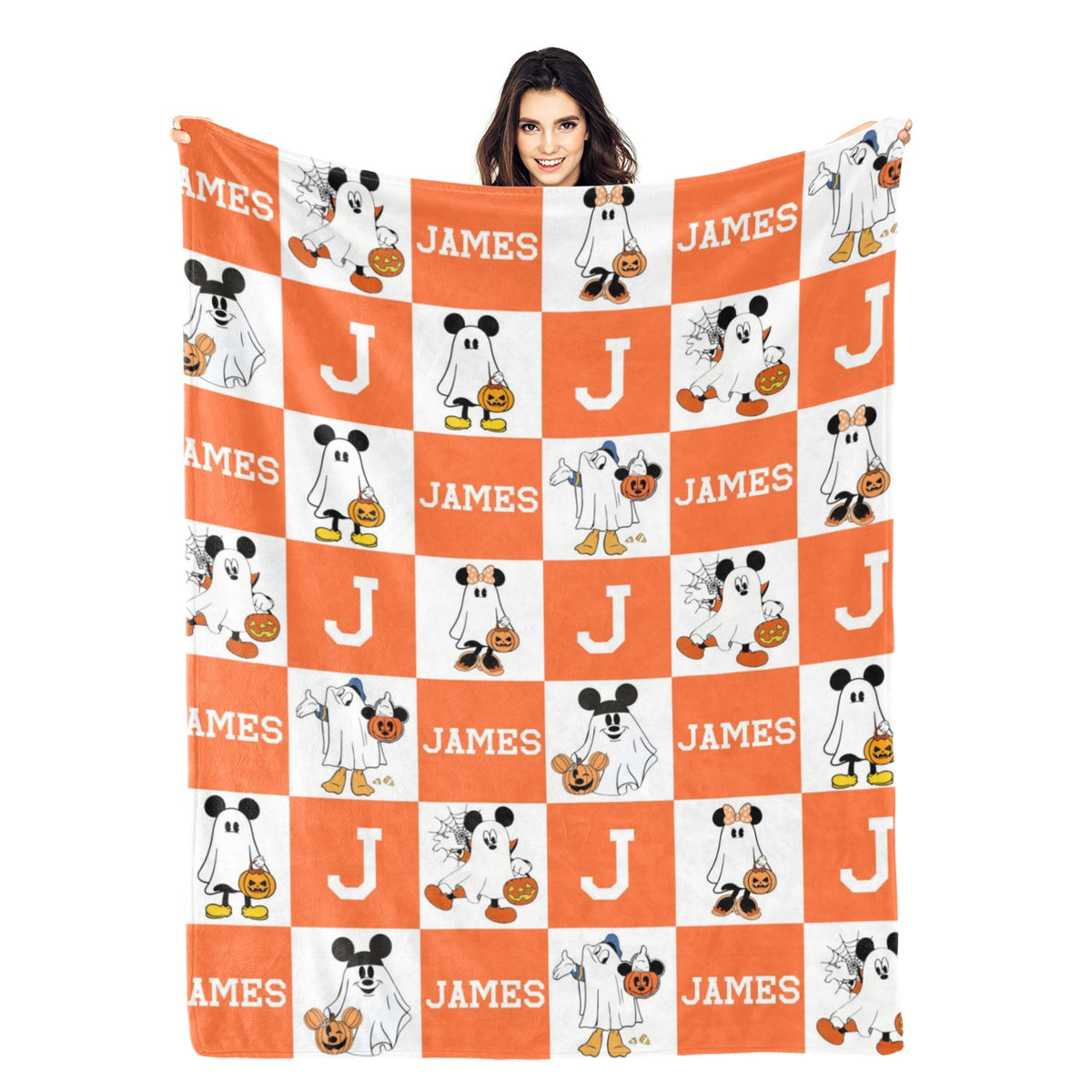 Personalized Halloween Children's Name Blankets - Gift for Kids