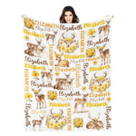 Personalized Forest Deer Name Blanket - Gift for Kids