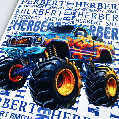 Custom Name Boys Monster Truck Blanket - Gifts for Kids