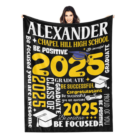 Personalized Custom Class of 2025 Graduation Star Blankets - Graduation Gifts