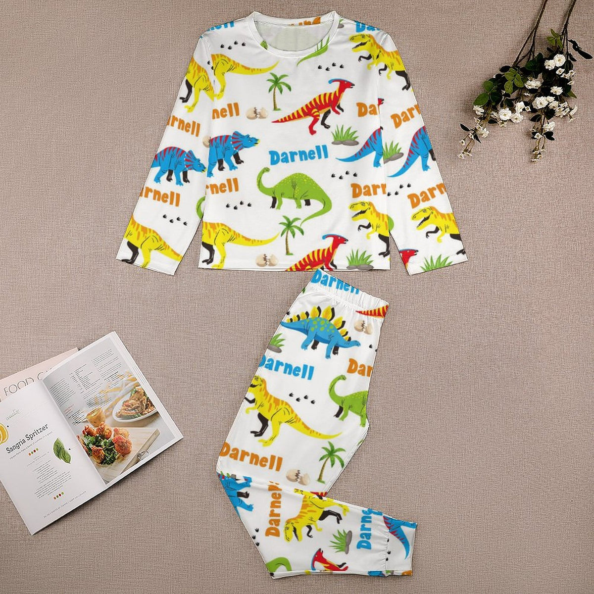 Custom Name Dinosaur Kid's Pajama Suit