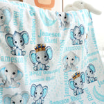 Personalized Cute Moon Girl Elephant Blankets - Gifts for Baby