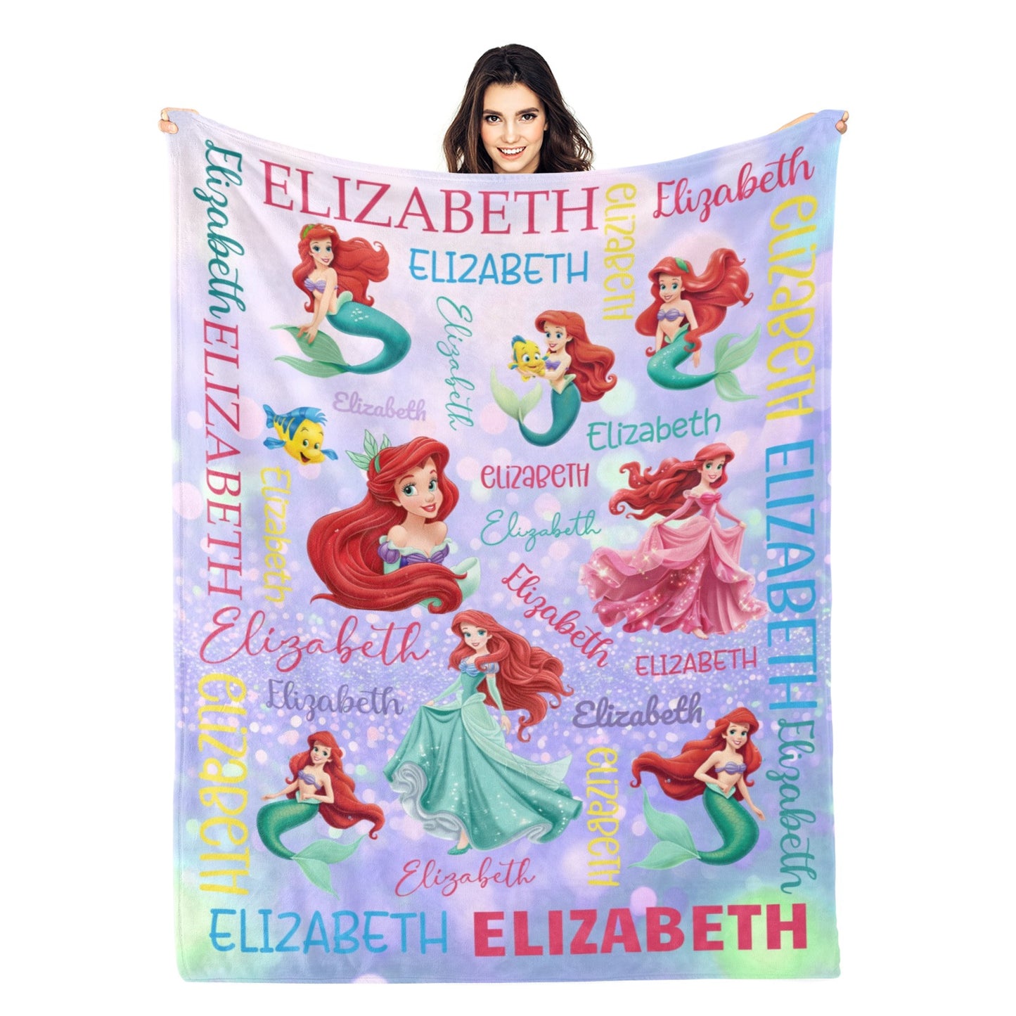 Personalized Ocean Mermaid Blanket - Gift for Kids