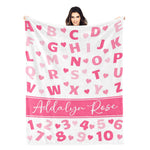 Personalized Alphabet Name Blankets - Gift for Kids