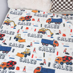 Personalized Watercolor Trucks Children's Name Blankets - Gift for Kids