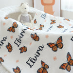 Personalized Yellow Butterfly Name Blanket - Gift for Kids