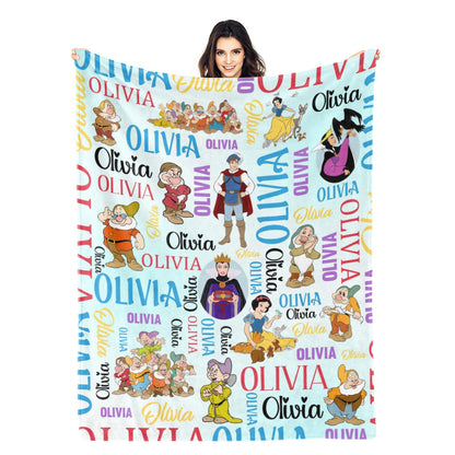 Personalized Name Girl Story Blanket - Gift for Kids