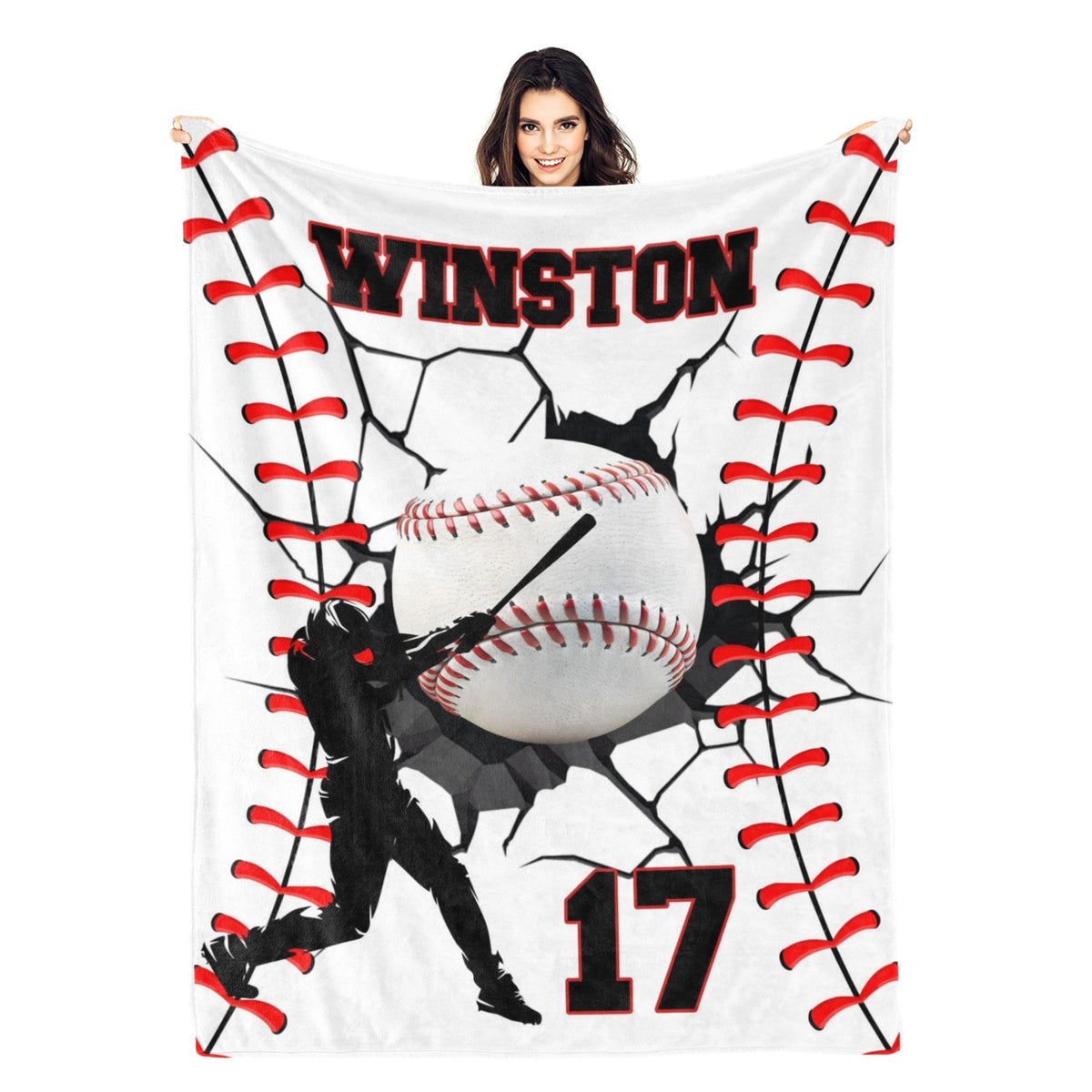 Personalized Baseball Name Blanket - Gifts for Kids