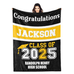 Personalized Class of 2025 Name Custom Classic Graduation Blankets - Graduation Gifts