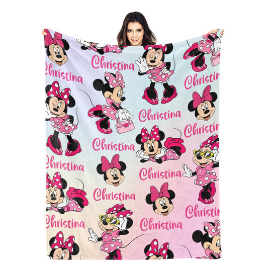 Customized Cute Cartoon Children's Name Blanket - Gift for Kids