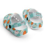 Custom Name Checkered Basketball Kid's Slippers/Sandals