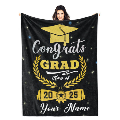 Personalized Class of 2025 Graduation Star Name Blanket - Graduation Gifts