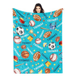 Personalised Ball Collection Boy Name Blanket - Gift for Kids