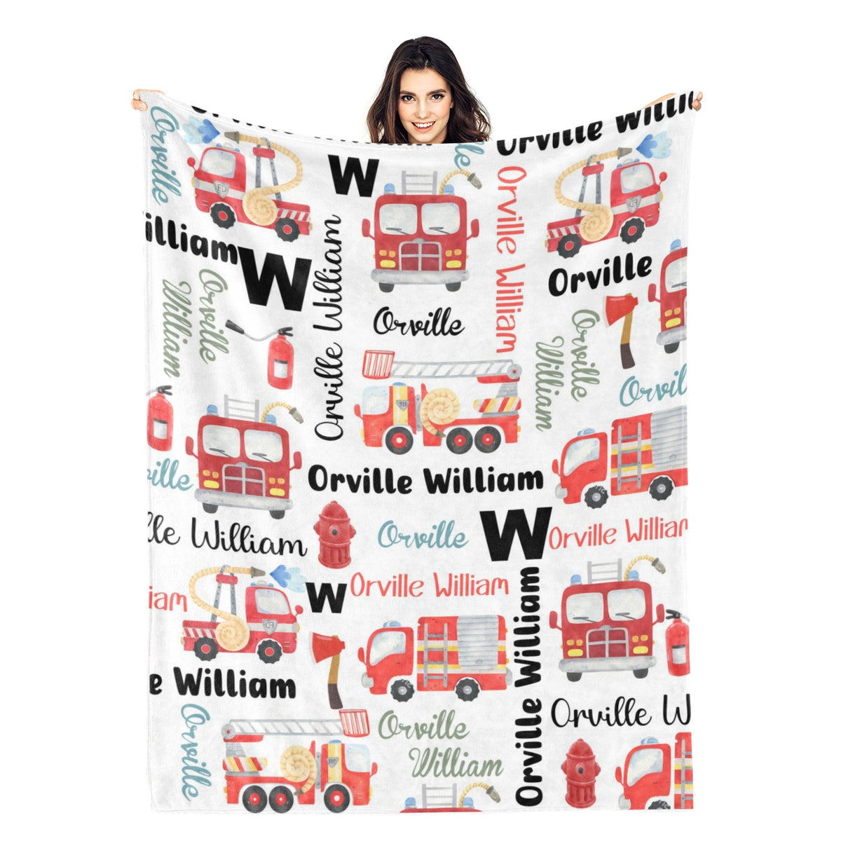 Personalized Fire Series Name Blanket - Gift for Kids