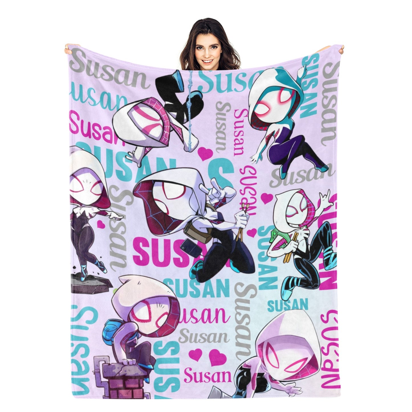 Personalized Pink Girls Name Blanket - Gifts for Kids