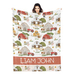 Personalized Custom Farm Animals Name Blankets - Gift for Kids