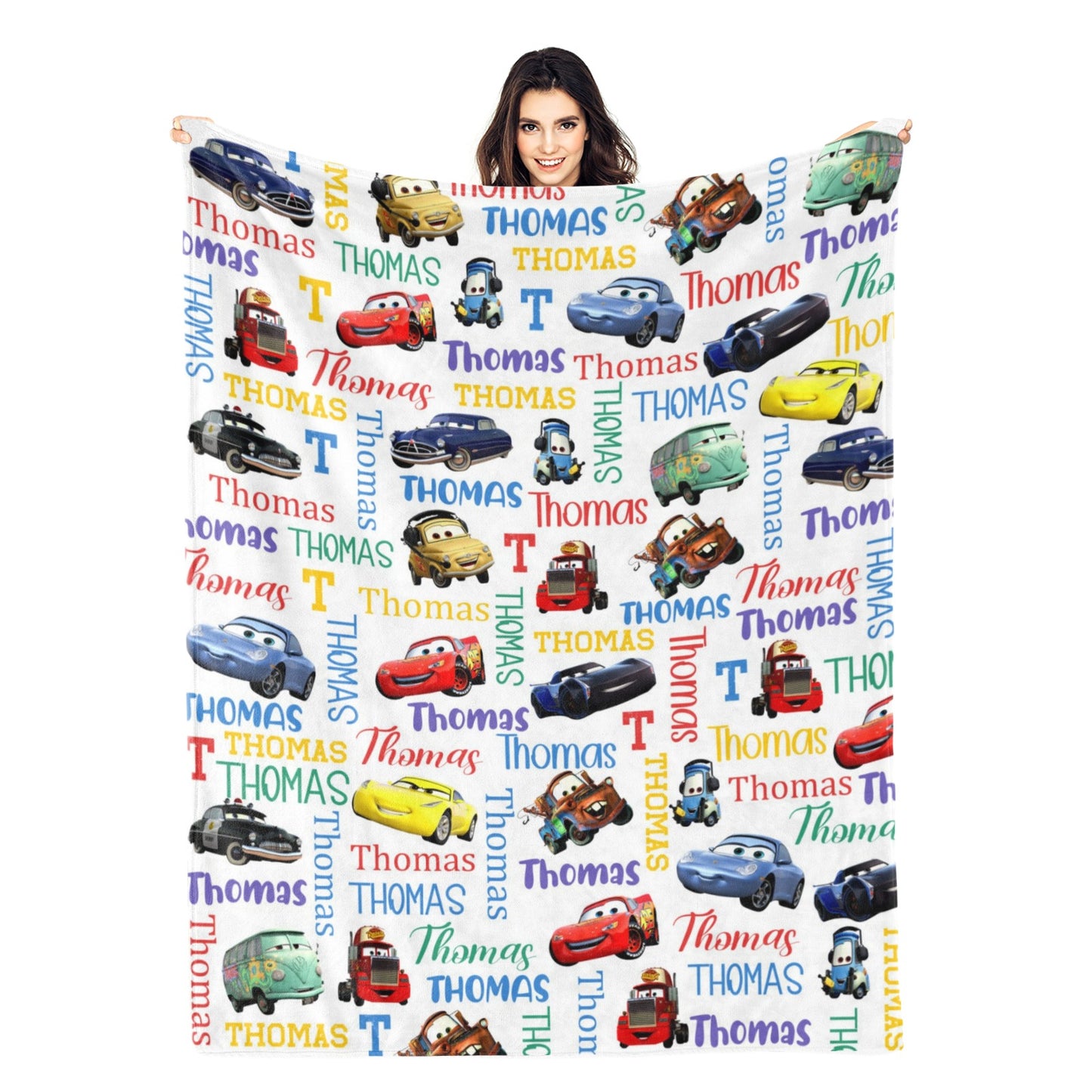 Personalized Car Kids Name Blanket - Gifts for Kids