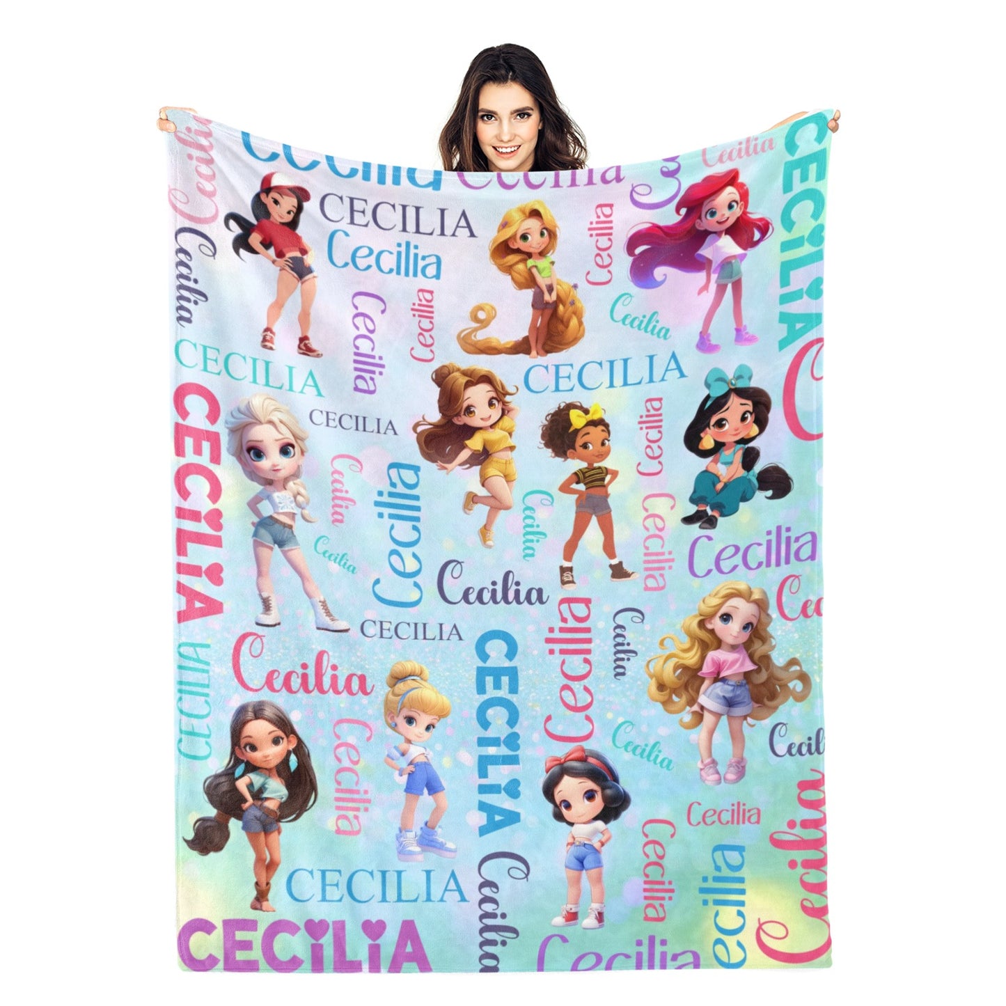 Personalized Cute Girls Blanket - Gifts for Kids