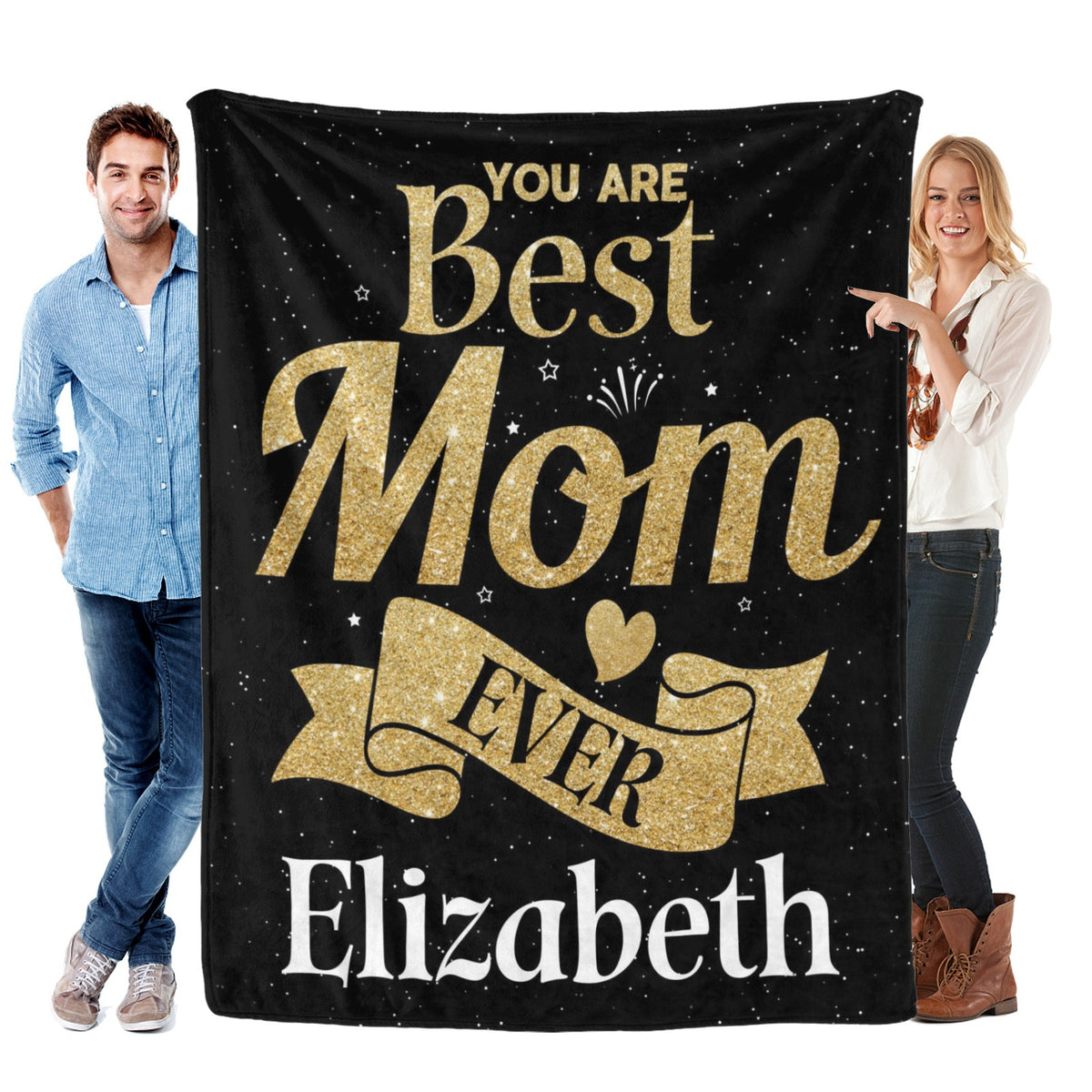 Personalized Classic Parents Name Blanket - Gift for Family