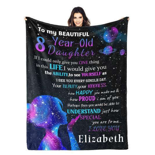 Personalized Colorful Birthday Name Blanket - Gift for Kids