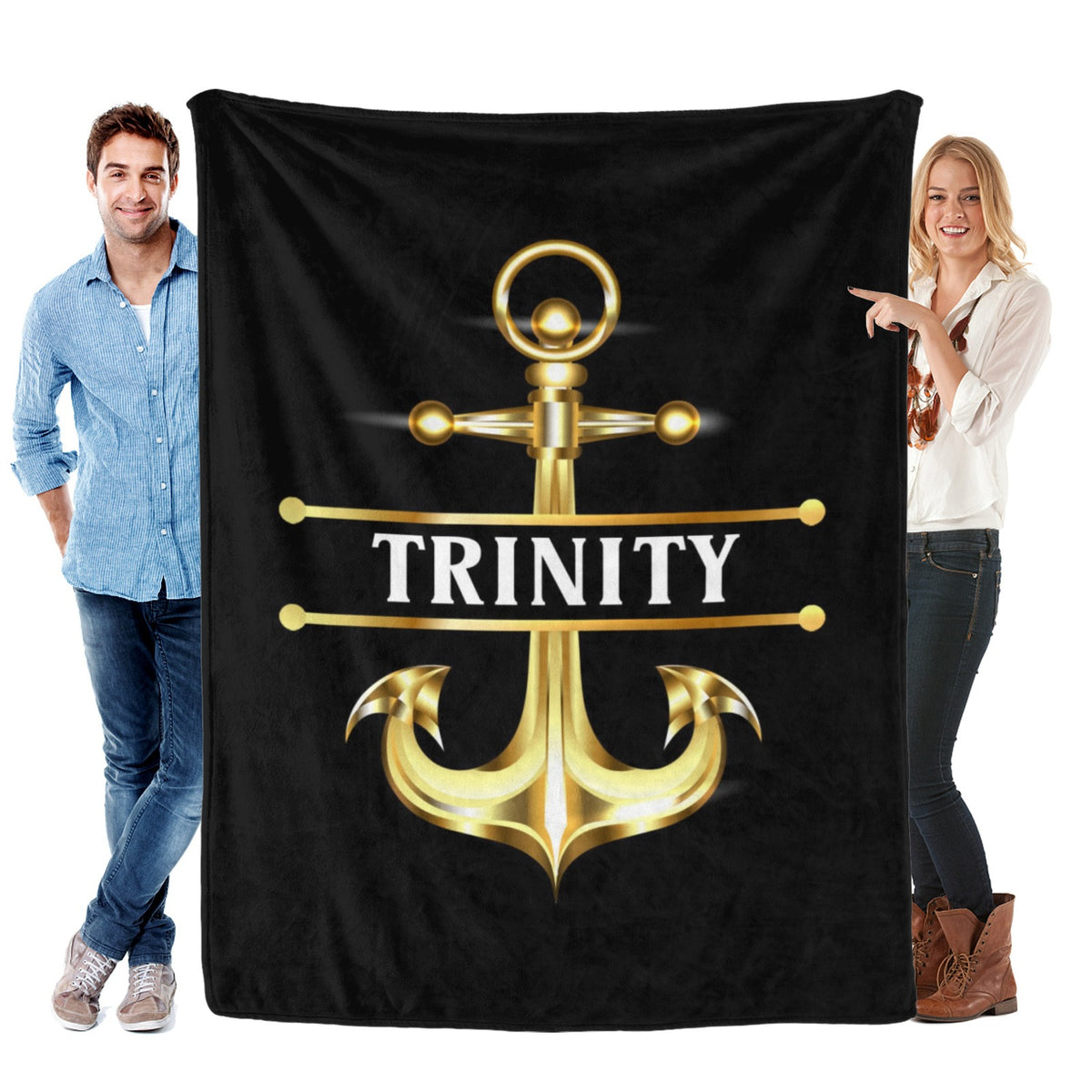 Personalized Anchor Name Blanket - Gift for Family