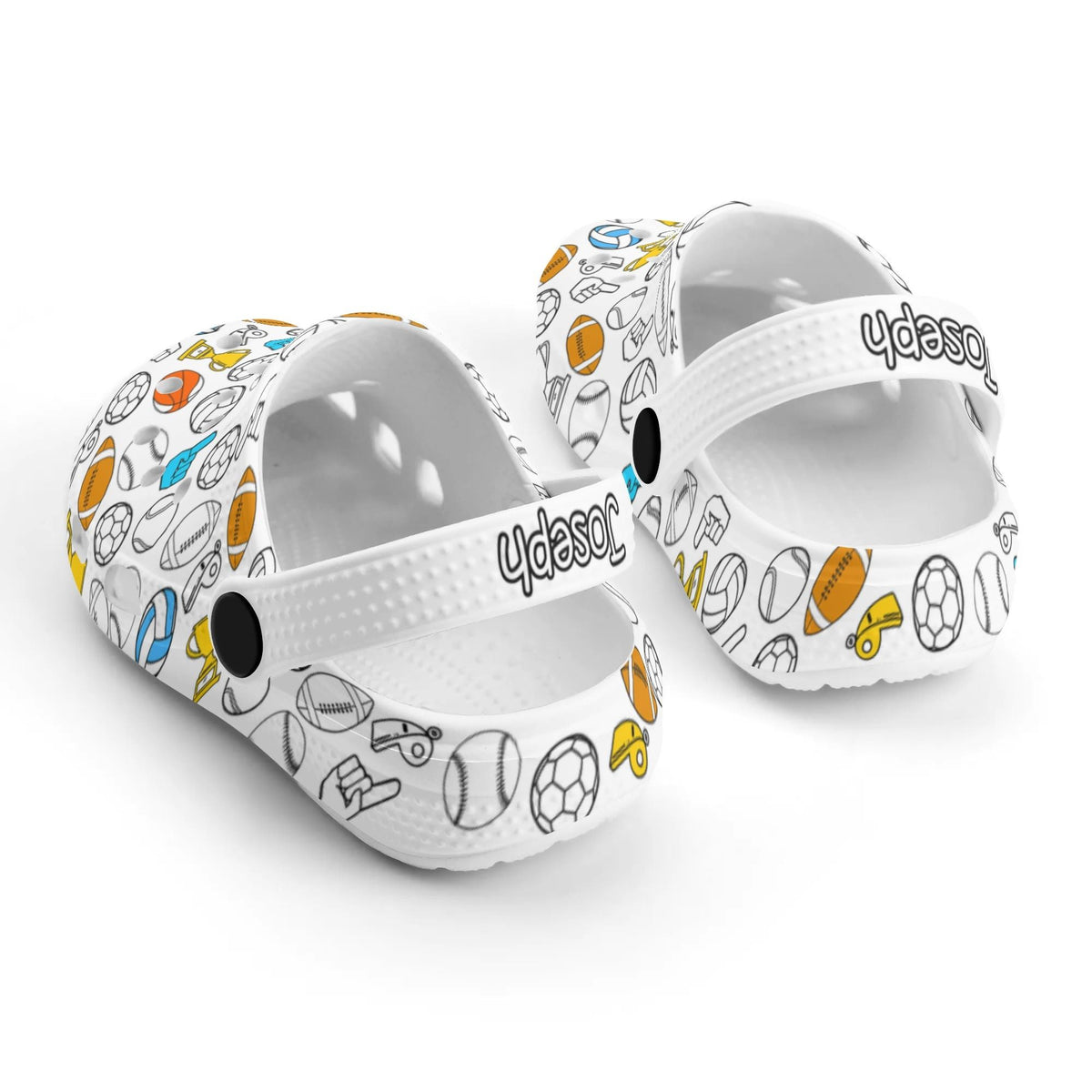 Custom Name Doodle Sports Ball Kid's Slippers/Sandals