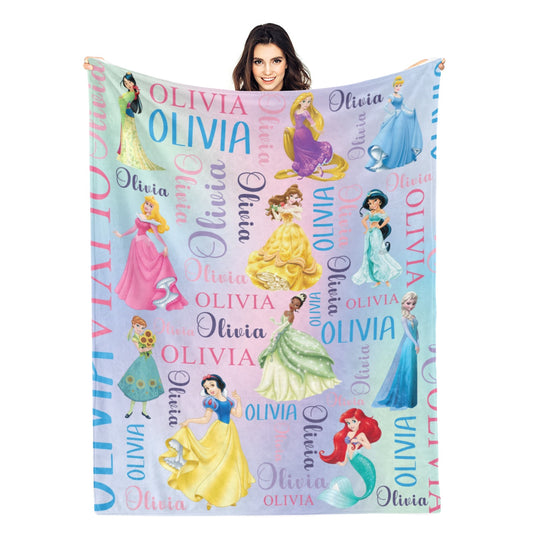 Personalized Princess Name Blanket - Gift for Kids