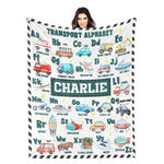 Personalized Watercolor Cartoon Tool Car Car Name Custom Blanket - Gift for Kids