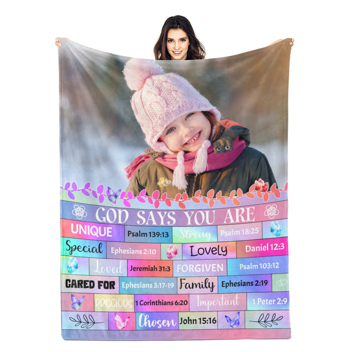 Personalized Photo Blanket - God Say You Are - Gift for Kids