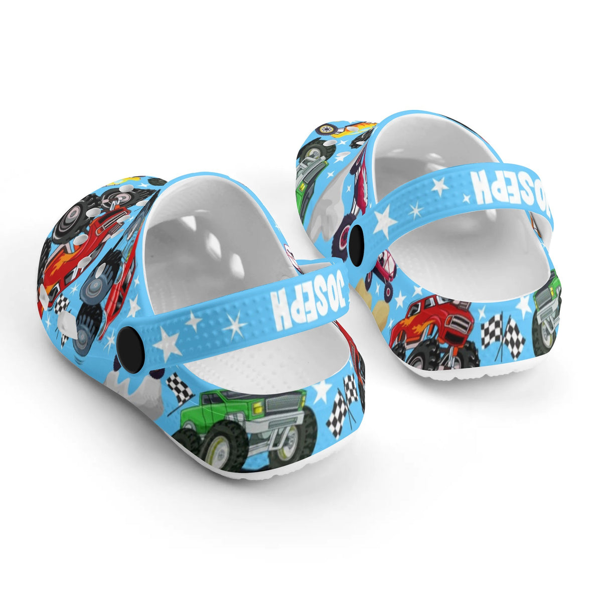 Custom Name Colorful Monster Truck Kid's Slippers/Sandals