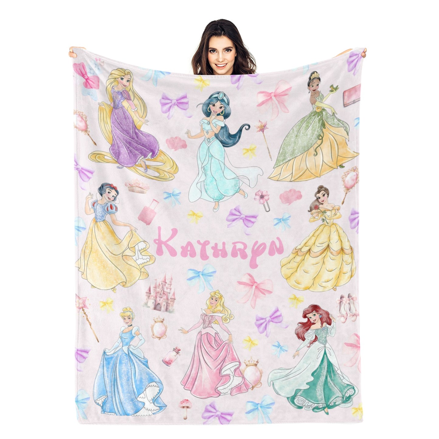 Personalized Princess Name Blankets - Gift for Kids