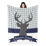 Personalized Woodland Deer Name Blankets - Gift for Kids