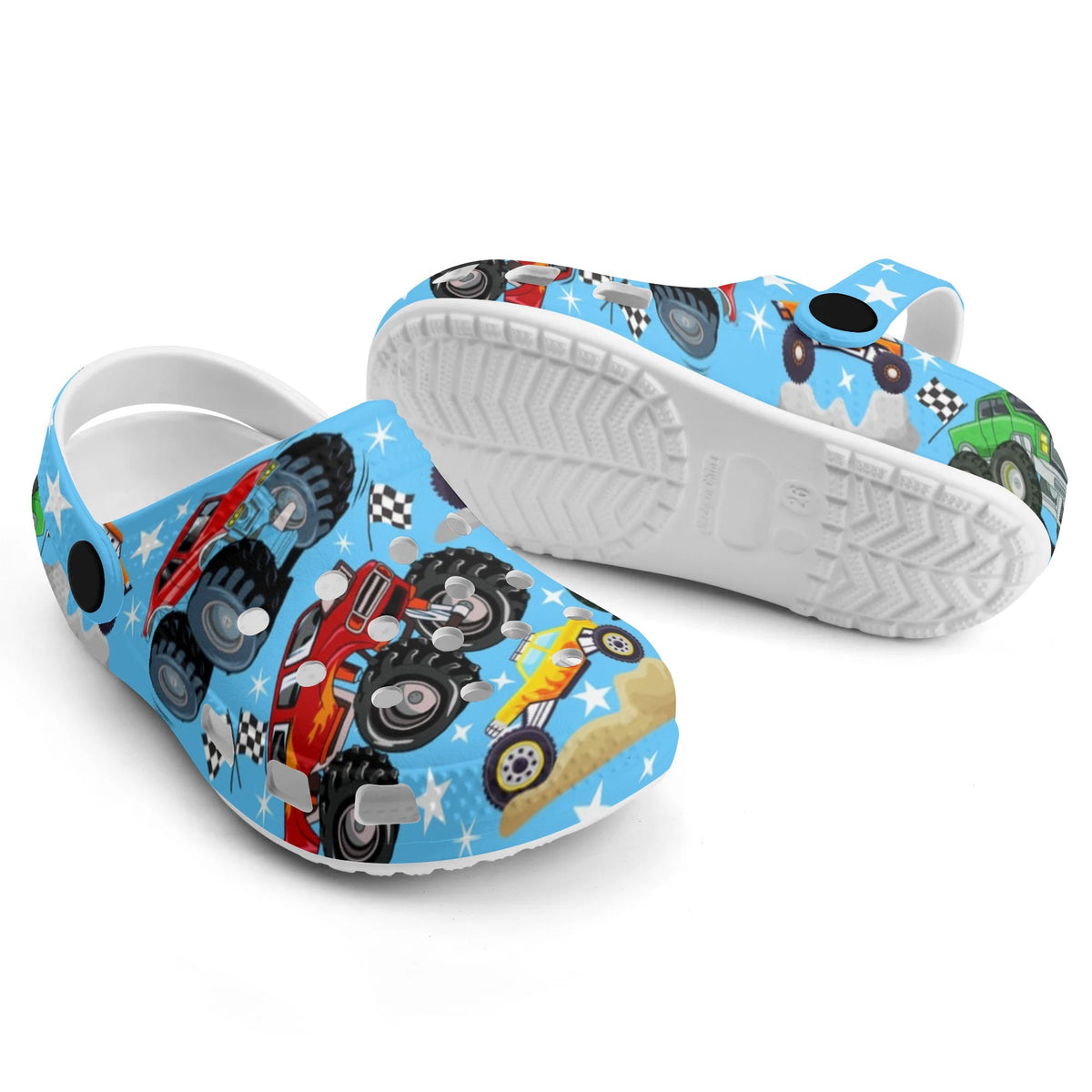 Custom Name Colorful Monster Truck Kid's Slippers/Sandals