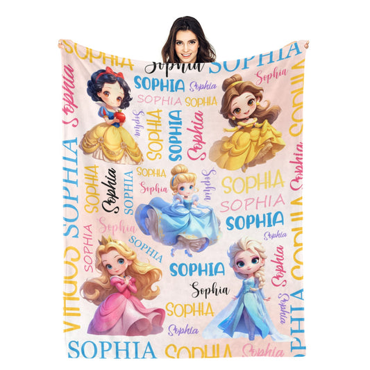 Personalized Girl's Name Gift Blanket - Gifts for Kids