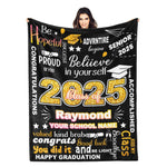 Personalized Graduation Star Glitter Name Blanket - 2025 Graduation Gift