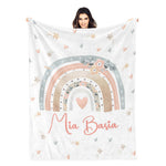 Personalized Love big Rainbow Name Blanket- Gift for Kids