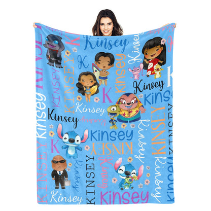 Personalized Name Blanket Blue Series - Gift for Kids